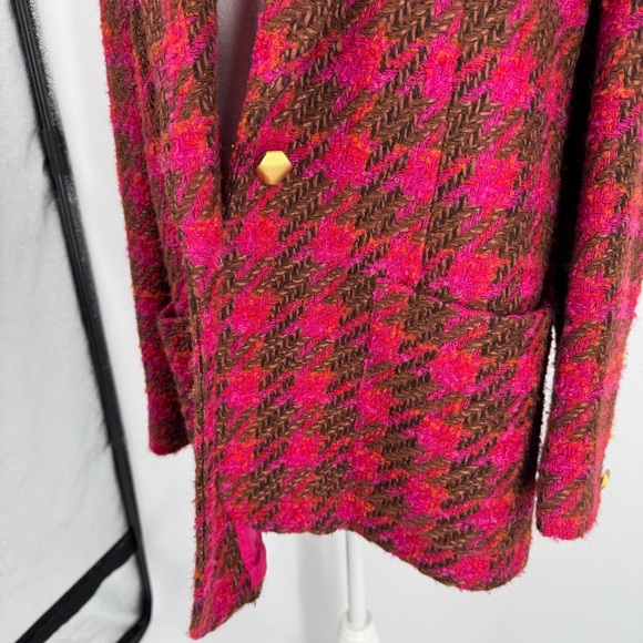 Vintage Rodier houndstooth tweed blazer with gold hardware - Picture 2 of 8